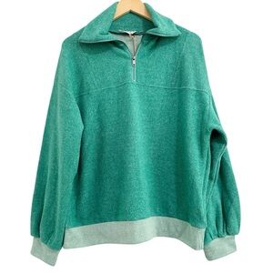 New In Kelly Green Oversized 1/4 Zip Pullover NWT Size Medium